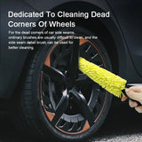 Car Detailing Brush Rag Set Fast Dry Microfiber Towel Car Wheel Cleaning Kit 29Cm Washing Brushes for Rim Car Wash Accessories